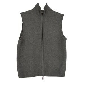 T. HARRIS Wool Sweater Vest Large Gray Traditional British Style Classic